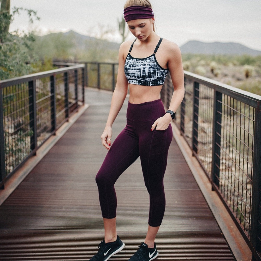 Senita Athletics Wine Ellie Leggings Large